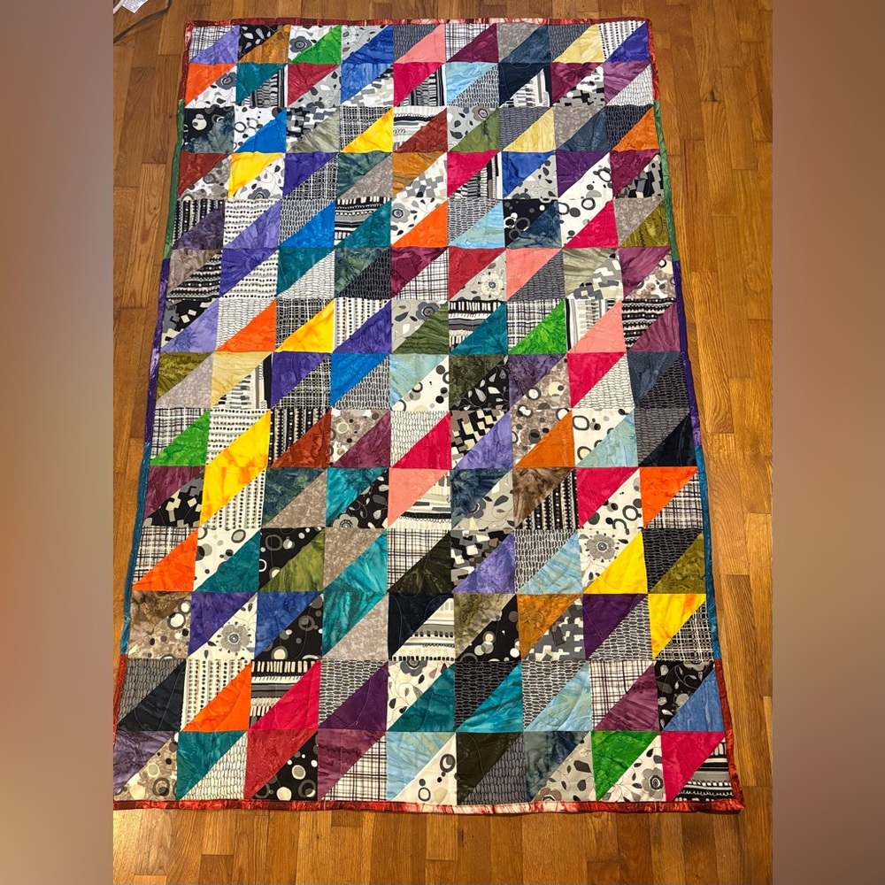 Handmade Patchwork quilt one of a kind design, brand new